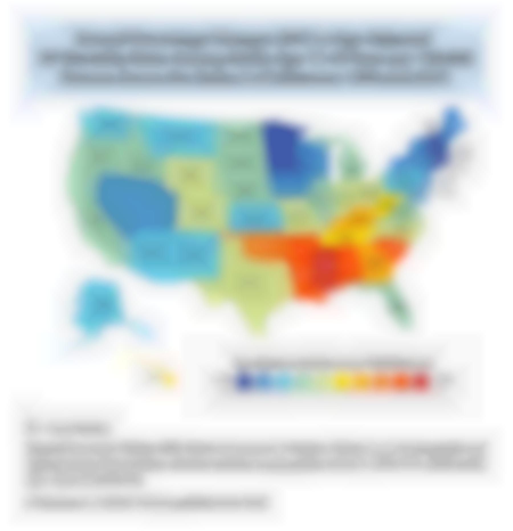 Annual Percentage Changes (APC) in Age-Adjusted HF Mortality Rates Among Adults Age 15-44 Years per 100,000 Persons Across the States in US Between 199-2019